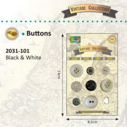 Vintage buttons blancos y negros - Vintage collection.