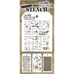 Kit Mini Stencil By Tim Holtz - Set 3