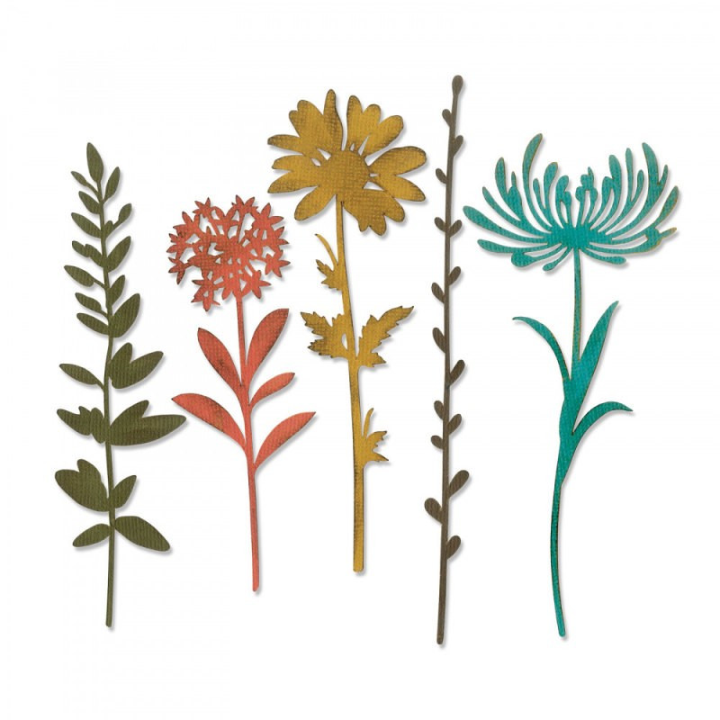 Kit de 5 Troqueles Thinlits Wildflower stems 1 by Tim Holtz