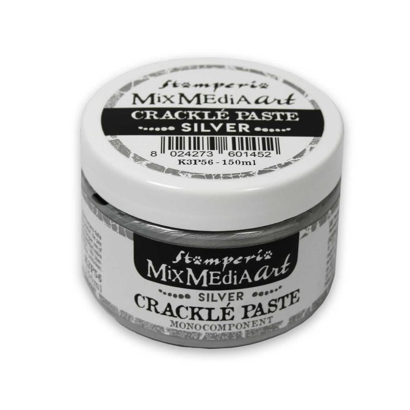 Silver Crackle Paste monocomponent 150 ml. Stamperia