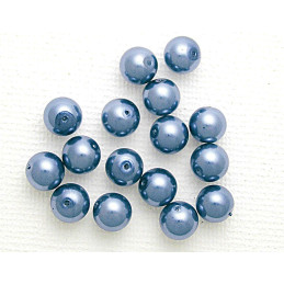Perla de vidrio lacada azul marino 6 mm.