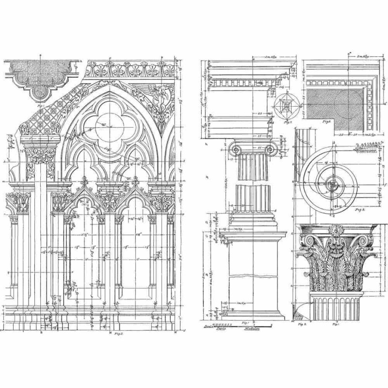 Kit de sellos de Tim Holtz - Architecture