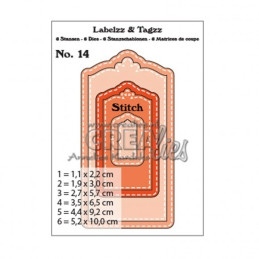 Kit de troqueles Crealies - Tags with stitch line