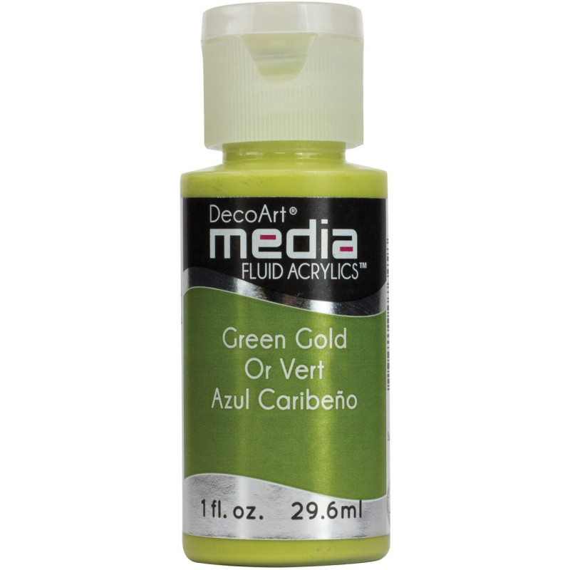 Decoart Media Fluid Acrylic Paint - Green gold
