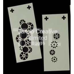 Layering stencils: 2 Part Cogs by Di Oliver