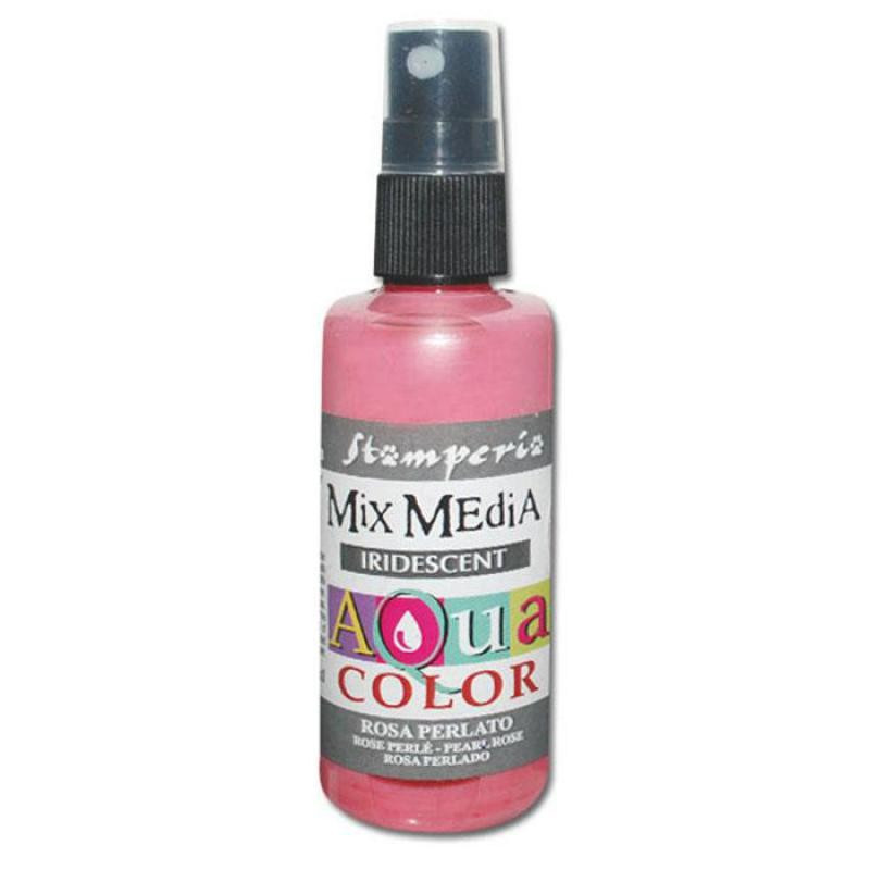 Tinta en Spray Aquacolor Stamperia. Rosa perlado
