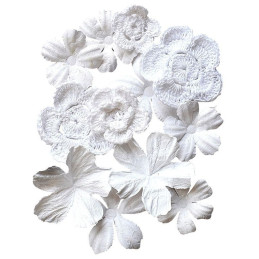 Kit de 12 flores blancas