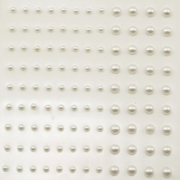 Perlitas adhesivas de 3 y de 5 mm. Color Blanco