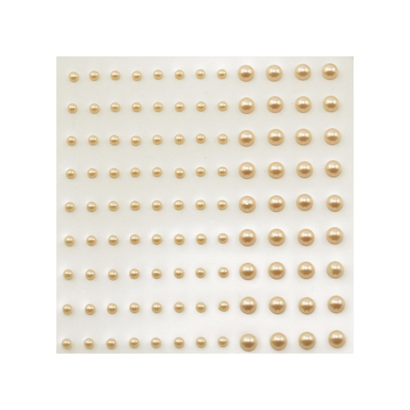 Perlitas adhesivas de 3 y de 5 mm. Color crema
