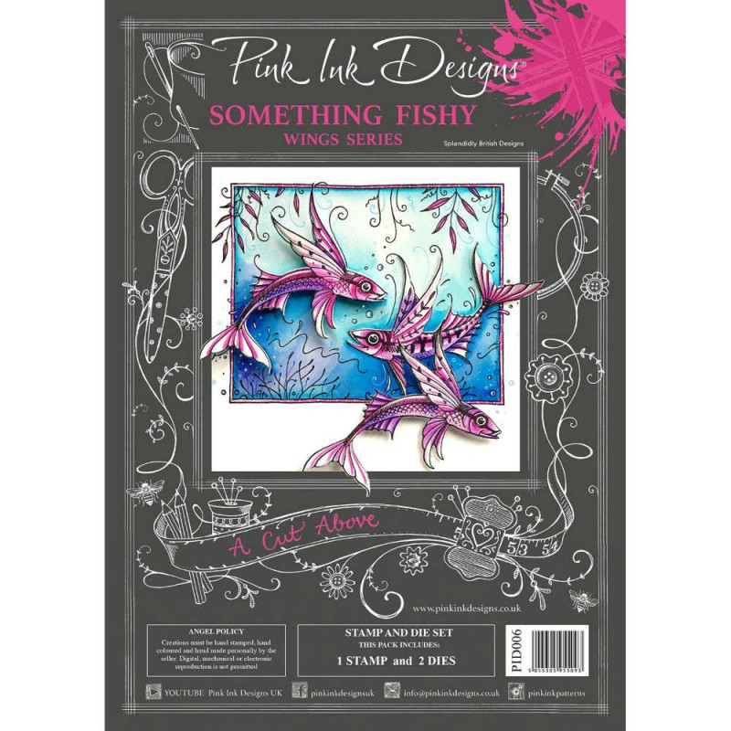 Pink Ink Designs A Cut Above Something Fishy Stamp & Die Set