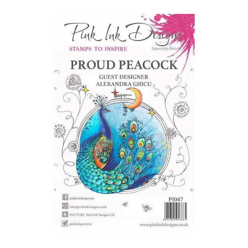 Sellos acrílicos Pink Ink Designs - Peacock