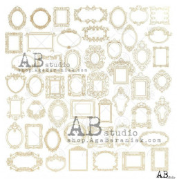 ABStudio Gold scrapbooking paper "Glam paper" - Shiny little frames