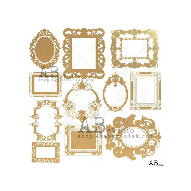 ABStudio Gold scrapbooking paper "Glam paper" - Shiny other frames