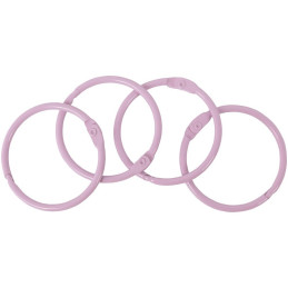 Kit de 4 anillas metálicas color rosa claro 44 mm.