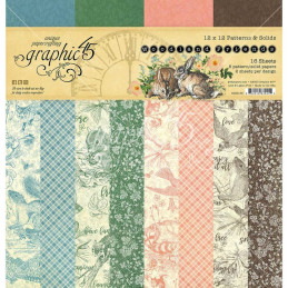 Graphic 45 Woodland Friends 30x30 - Patterns & Solids