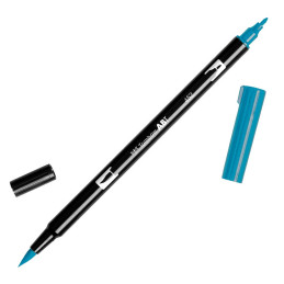 Rotulador Tombow dual pen Process Blue.