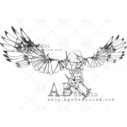 Sello de caucho ID-908 "steampunk eagle" - ABstudio