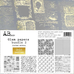 Kit de papeles gold paper "Glam papers bundle2" AB Studio