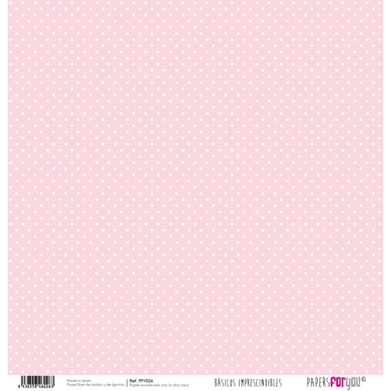 Papel Scrap Mini Blanco Rosa Bebé y Nubes - Papers For You