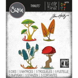 Set 5 troqueles Sizzix THINLITS Funky toadstools by Tim Holtz