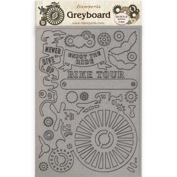 A4 Greyboard 2 mm. Bicycle, Voyages Fantastiques - Stamperia