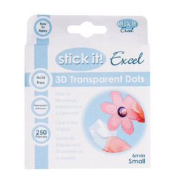 Transparent Dots Stick It! Excel 3D 6 mm.