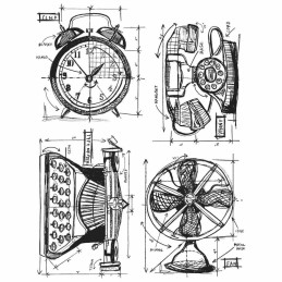 Kit de sellos de Tim Holtz - Vintage Things Blueprint
