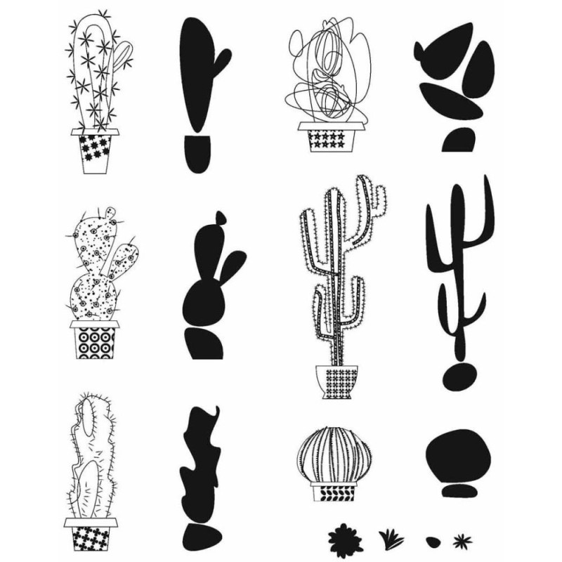 Kit de sellos de Tim Holtz - Mod Cactus