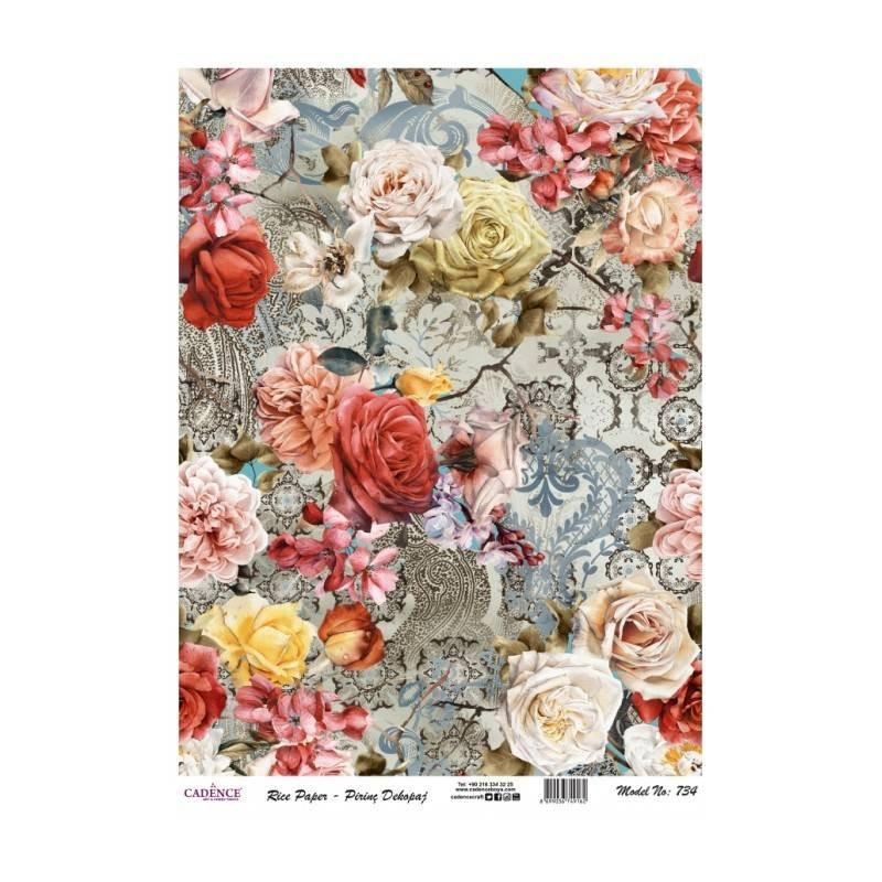 Papel de arroz Collage Flores - Cadence