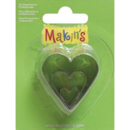 Set de 3 cortadores Makin's Clay Forma de Corazón