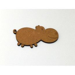 Figura de Hipopótamo en DM 8,5 x 5 cm.