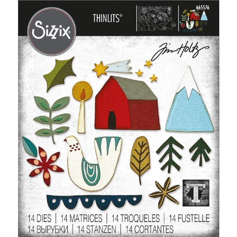 Set 6 troqueles Sizzix THINLITS Funky Nordic by Tim Holtz