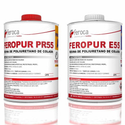 Resina Poliuretano Rígida Feropur PR55+E55 Kit de 1 Kg. (500 gr. + 500 gr.)