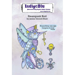Kit de sellos de caucho Steampunk Bird - IndigoBlu