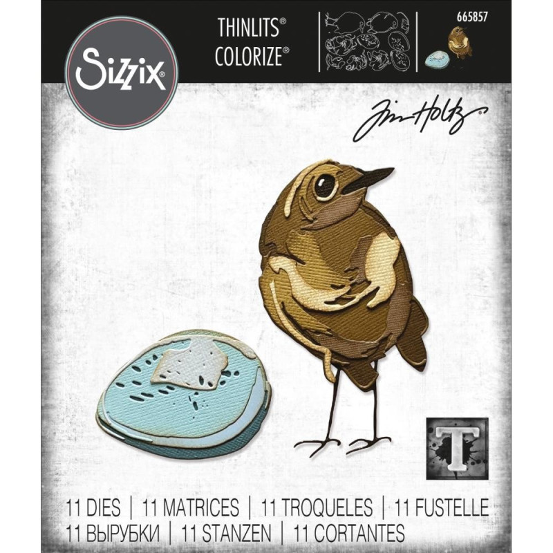 Kit de 11 Troqueles Thinlits Bird & Egg Colorize by Tim Holtz