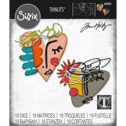 Set de 19 Troqueles Sizzix • Thinlits Abstract Faces by Tim Holtz