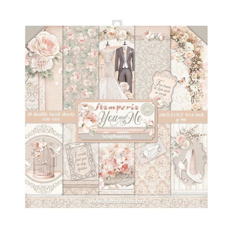 Kit de papeles de Scrapbooking 15 x 15 Stamperia - You and me