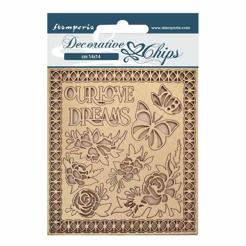 Stamperia Decorative chips - Garden of Promises Our love, dreams