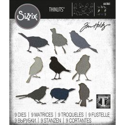 Set de 9 Troqueles Sizzix • Thinlits Silhouette Birds by Tim Holtz