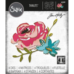 Set de 4 Troqueles Sizzix • Thinlits Brushstroke Flowers 4 by Tim Holtz