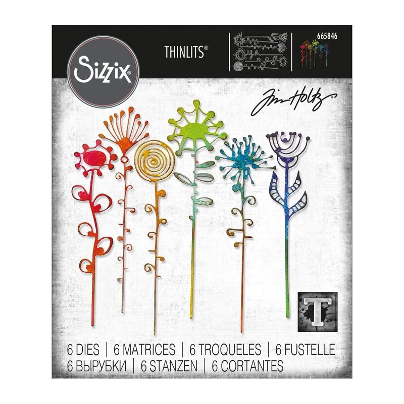 Set de 3 Troqueles Sizzix • Thinlits Artsy Stems by Tim Holtz