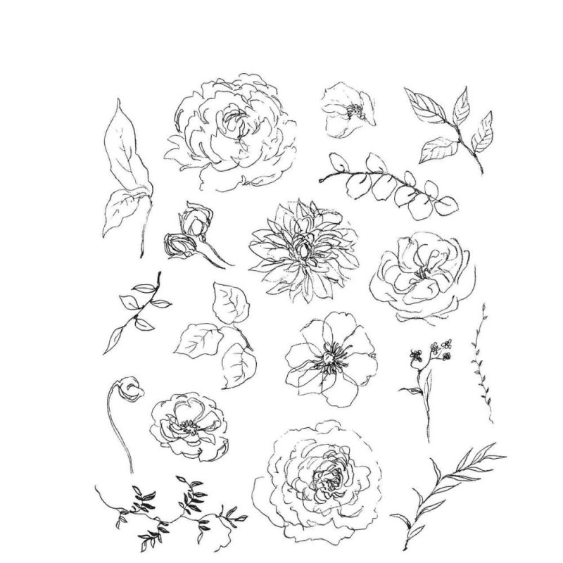 Kit de sellos de Tim Holtz - Floral Elements