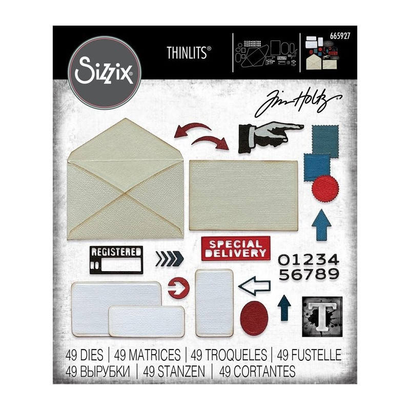 Kit de 49 Troqueles Sizzix • Thinlits Set Postale by Tim Holtz