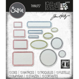 Kit de 13 Troqueles Sizzix • Thinlits Vintage Labels by Tim Holtz