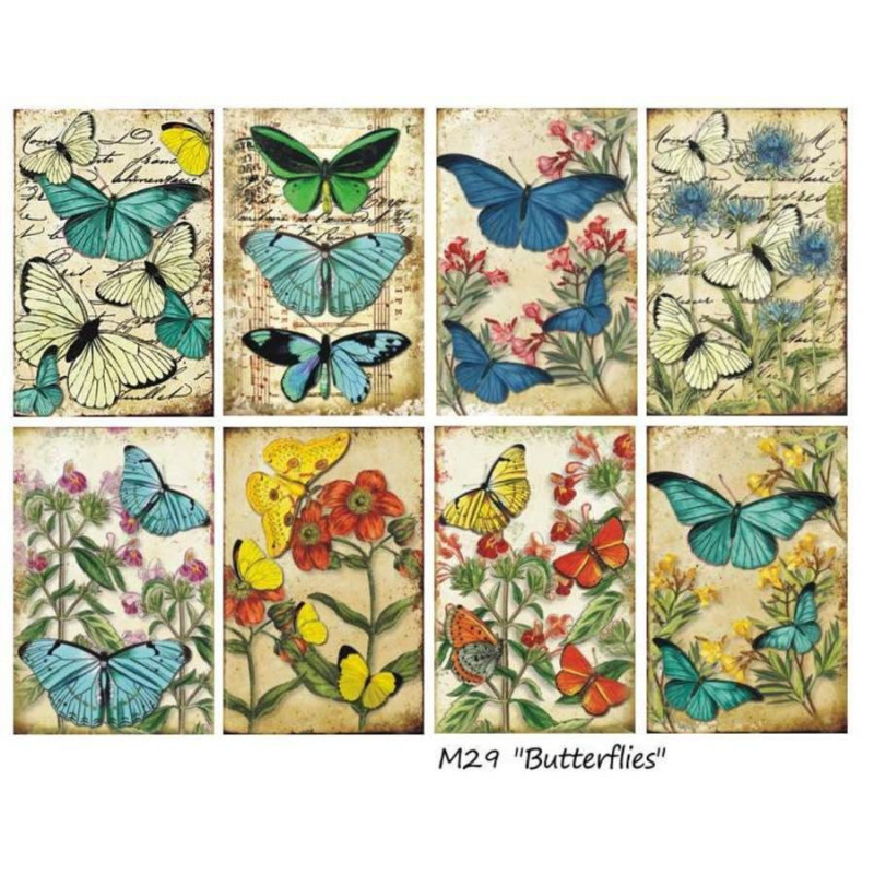 Mini Kit de papeles 10,8 x 7 cm. Butterflies - Decorer