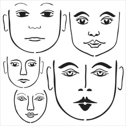 CRAFTERS WORKSHOP-Template. 15 X 15 cm. Many Faces