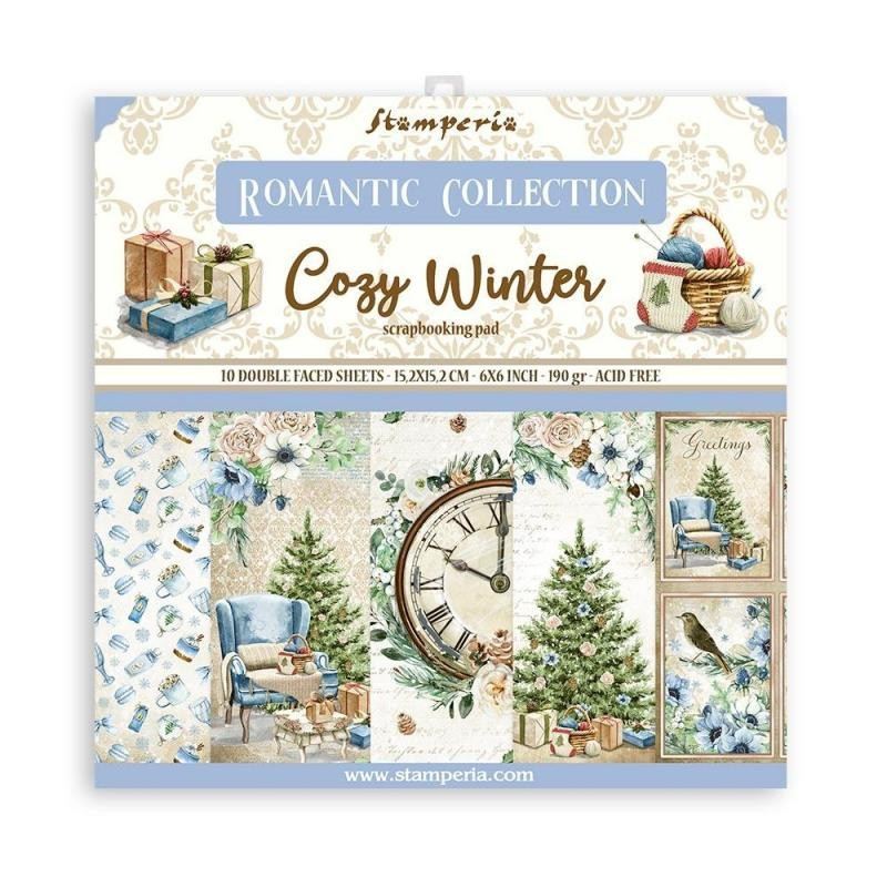 Kit de papeles de Scrapbooking 15 x 15 Stamperia - Romantic Cozy winter