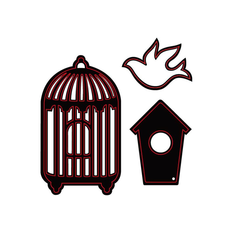 Darice Embossing Essentials Dies. Bird and Cages