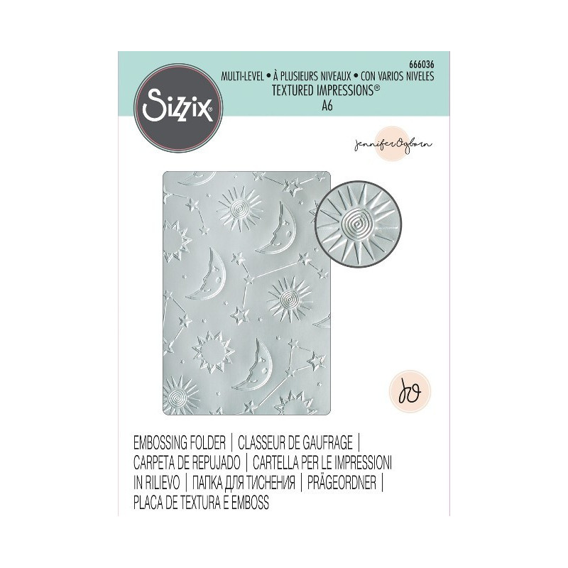 Sizzix • Multi level textured impressions embossing folder Moon Light