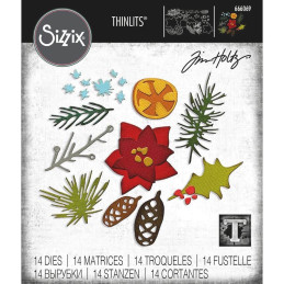 Set 14 troqueles Sizzix THINLITS Modern Festive by Tim Holtz